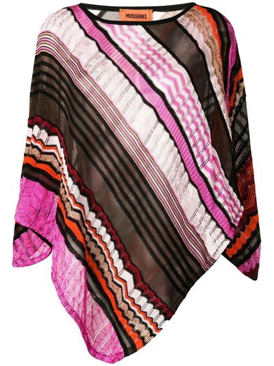 Missoni Lightweight Lace Detail Poncho In Black