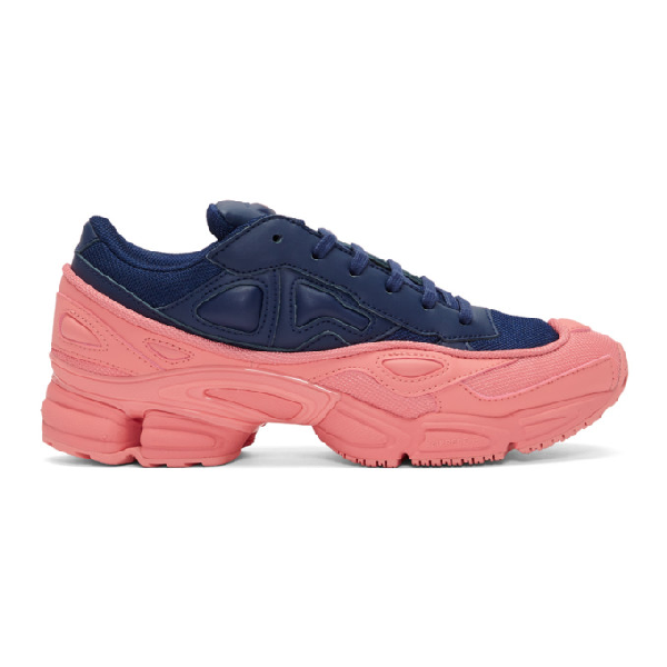 Raf Simons + Adidas Originals Ozweego Mesh And Leather Sneakers - Navy ...