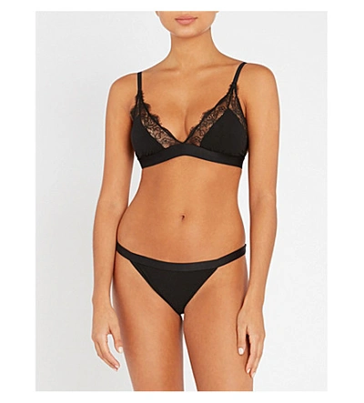 Love Stories X Lucy Williams Love Lace Soft-cup Bralette In Black