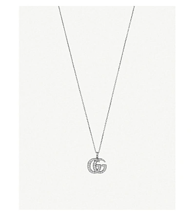 Gucci Gg Running 18ct White-gold And Diamond Necklace