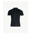 Emporio Armani Logo-embroidered Cotton-jersey Polo Shirt In Black