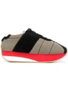 Marni Grass And Black Tech Fabric Big Foot Sneakers In Gray