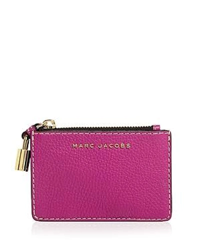 Marc Jacobs The Grind Top Zip Multi Wallet In Rhubarb/gold