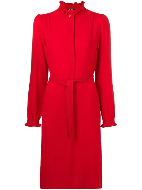 A.P.C. Astor Wool Dress In Red | ModeSens