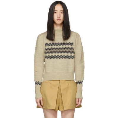 Isabel Marant Demi Wool And Cotton Sweater In 23ec Ecru