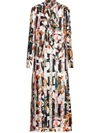 Burberry Graffiti Archive Scarf Print Silk Tie-neck Dress - Multicolour