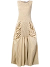 Jw Anderson Smocked Bodice Balloon Dress In Neutrals