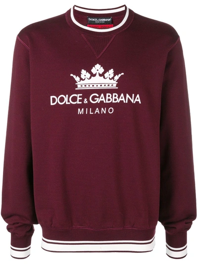 Dolce & Gabbana Logo Patch Sweatshirt - Pink & Purple