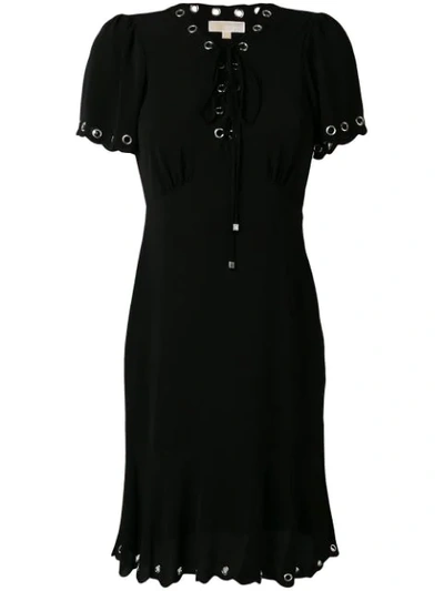 Michael Kors Michael  Eyelet Embellished Dress - Black