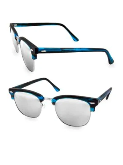 Aqs Women's Milo 49mm Clubmaster Sunglasses In Blue