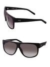 Aqs Avery 60mm Square Sunglasses In Black