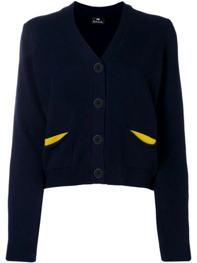 Ps By Paul Smith Flap Pocket Cardigan - Blue