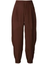 Chloé Loose Flared Trousers - Brown
