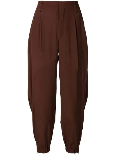 Chloé Loose Flared Trousers - Brown