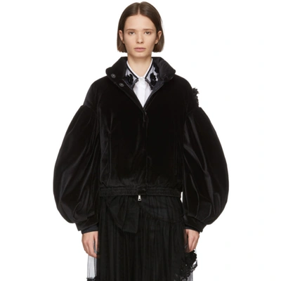 Moncler Genius 4 Simone Rocha Appliquéd Quilted Cotton-velvet Down Jacket In 999 Black