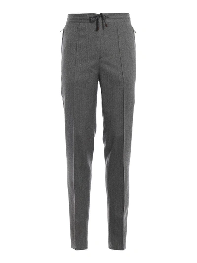Brunello Cucinelli Drawstring Trousers In Grey