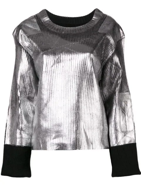 Mm6 Maison Margiela Structured Metallic Sweater | ModeSens