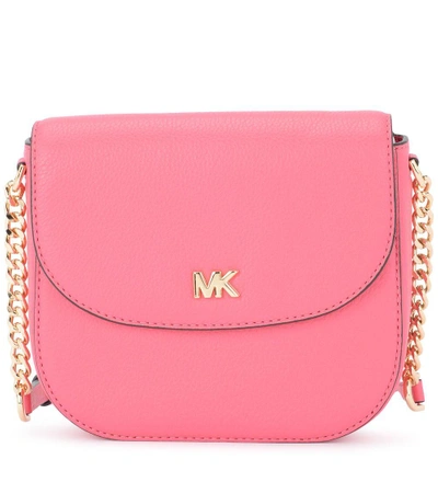 Michael Kors Mott Pink Tumbled Leather Shoulder Bag In Rosa