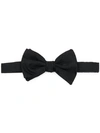 Giorgio Armani Ribbed Bow Tie In Black