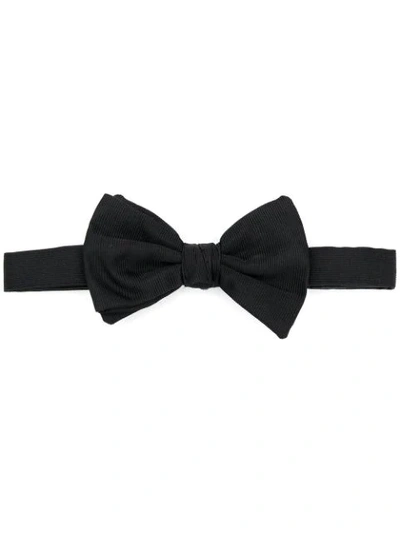 Giorgio Armani Ribbed Bow Tie In Black