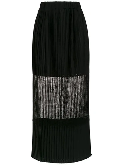 À La Garçonne Panelled Long Skirt In Black