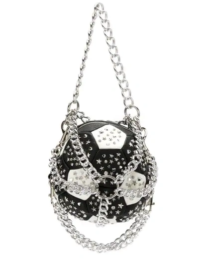 À La Garçonne Ball Chain Clutch In Black