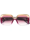 Givenchy Square Frame Sunglasses In Pink & Purple