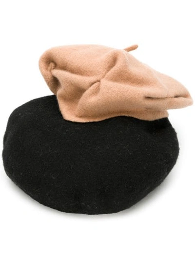 Le Chapeau Beret Layered Hat - Black