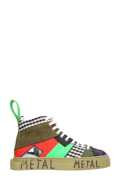Gienchi Patchwork Multicolor Sneakers In Green
