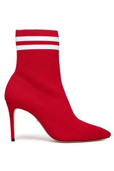 Schutz Red White Sock Ankle Boots