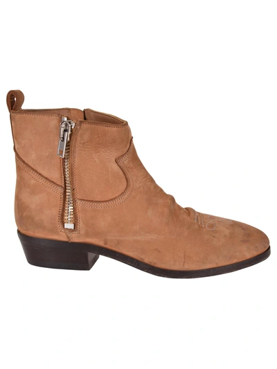 Golden Goose Viand Ankle Boots In Whisky Leather