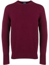 Drumohr Long-sleeve Fitted Sweater In 390 Burgundy