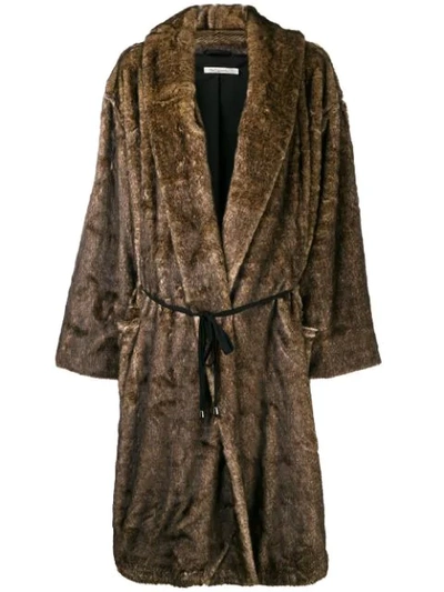 Mes Demoiselles Furry Oversized Coat - Brown