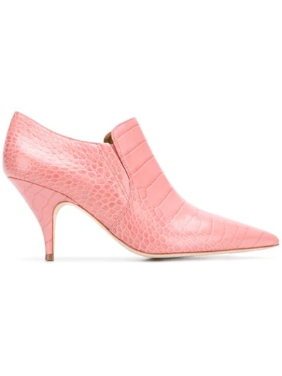 Tory Burch Crocodile Effect Pumps In Pink