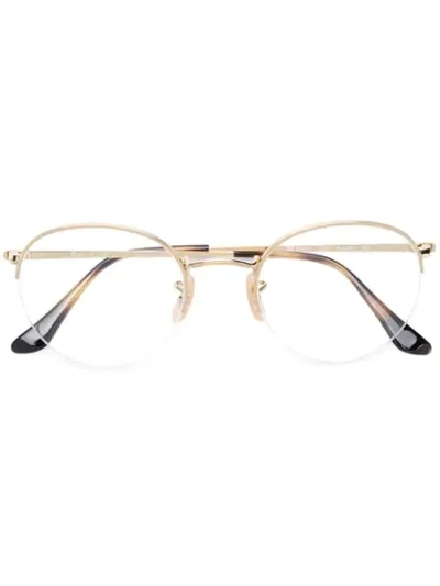 Ray Ban Round Gaze Eyeglasses In Metallic