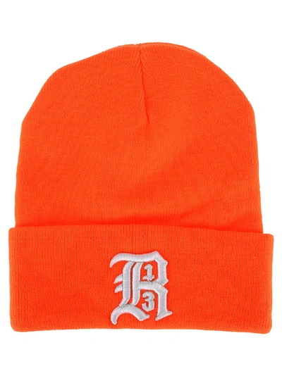 R13 Logo Embroidered Beanie In Orange