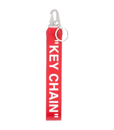 Off-white Printed Keyring In Red