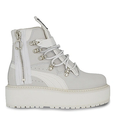 Puma Platform Leather Sneaker Boot In White Nubuck | ModeSens