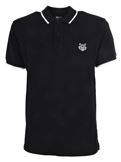 Kenzo Tiger Polo Shirt In Black
