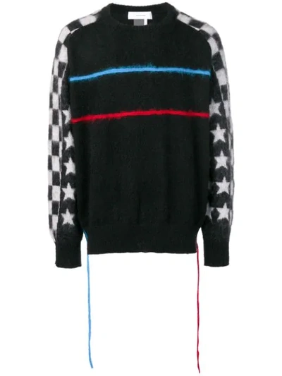 Facetasm Brushed Wool Blend Knit Sweater In Black