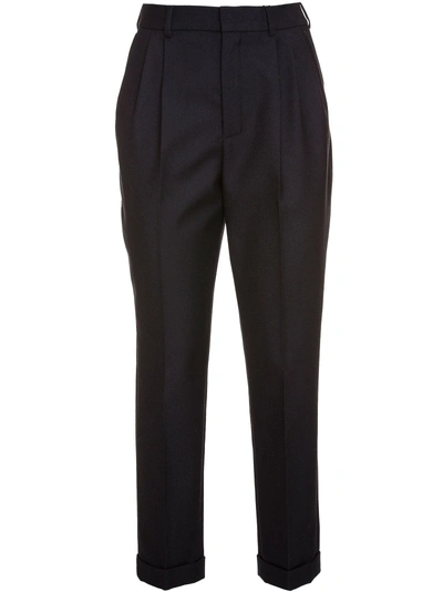 Saint Laurent High Waisted Pants In Nero