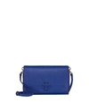 Tory Burch Mcgraw Flats Wallet Cross-body In Blue Dahlia