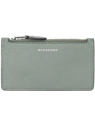 Burberry Two-tone Leather Card Case In Grey