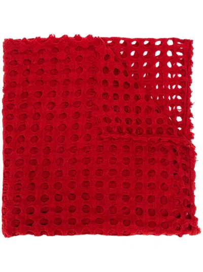 Faliero Sarti Holey Knit Scarf - Red