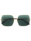 Stella Mccartney Two-tone Square-frame Sunglasses In Green