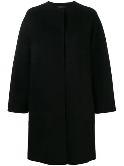 Theory Straight Fit Coat In Black