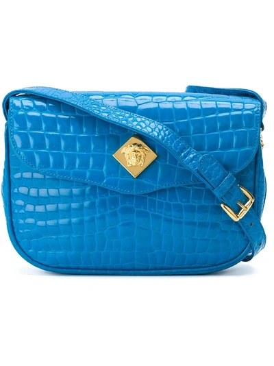 Versace Flap Shoulder Bag In Blue