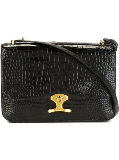 Pre-owned Hermes 1960s  Flap Shoulder Bag In Black