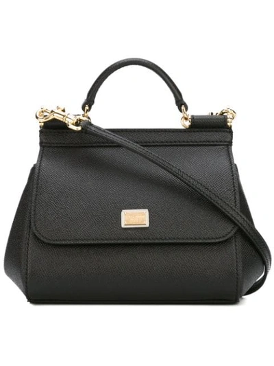 Dolce & Gabbana Mini Sicily Tote - Black In Black