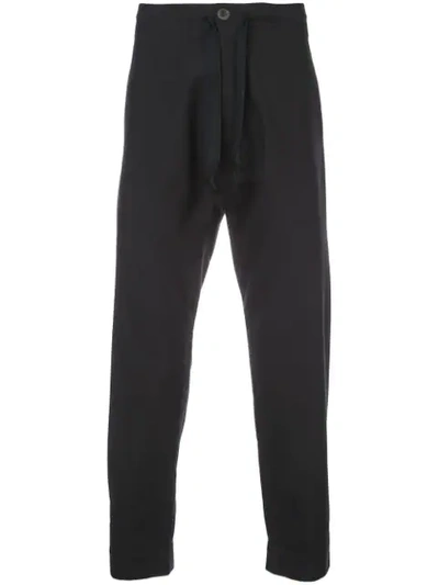 Jan-jan Van Essche Cropped Track Trousers In Black